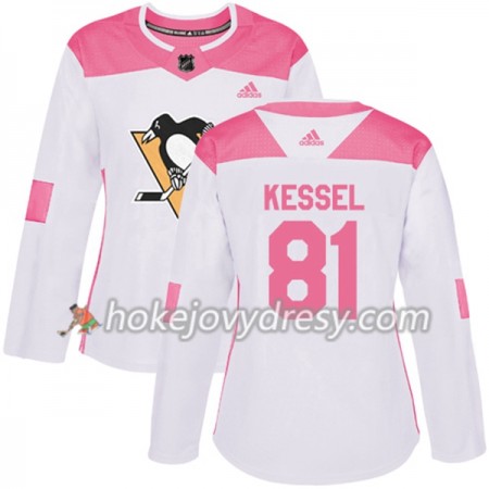 Dámské Hokejový Dres Pittsburgh Penguins Phil Kessel 81 Bílá 2017-2018 Adidas Růžová Fashion Authentic
